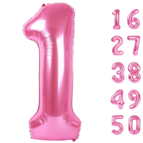 Pink Number 17 Foil Balloon - 40 Inch Giant Birthday Party Decoration