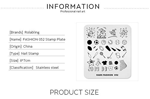 Rolabling Sport Theme Nail Stamping Plate - Football & Basketball