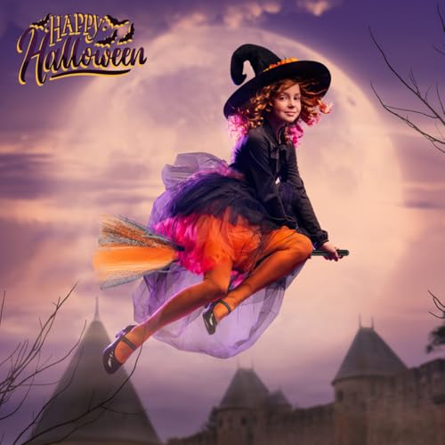 MAGICLULU Halloween Witch Broomstick - Plastic Broom Prop