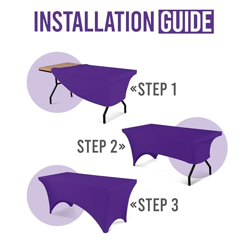 Utopia Kitchen Purple Spandex Table Cloth - 6FT, 1 Pack