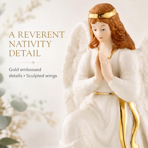 Belleek Classic Nativity Angel 5.9in Parian China with Gold Accents - Ireland
