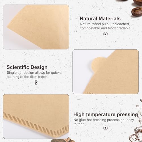 Prudiut #2 Unbleached Cone Coffee Filters - 100 Count Paper Filters