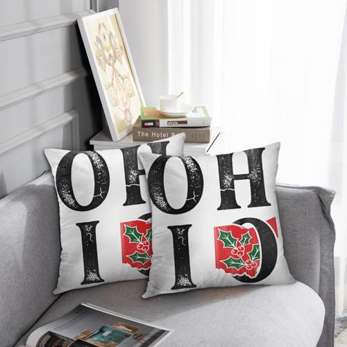 Emvency Ohio Buckeye Vintage Throw Pillow Covers, Set of 2, 18x18