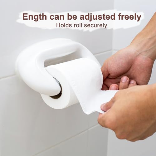 2 Pack White Toilet Paper Roll Holders, Adjustable Bathroom Replacement Rods