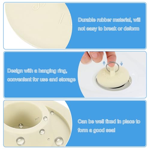 uxcell 2 Pcs Rubber Sink Plug for 1.5" to 2" Drain Seal with Hanging Ring