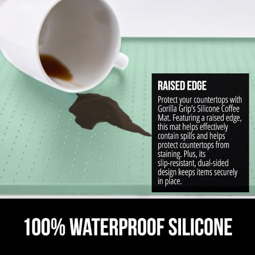 GORILLA GRIP Waterproof Silicone Coffee Mat, 18x28, Heat Resistant & Slip-Resistant