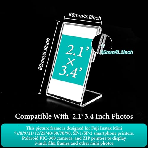8 Pack Acrylic Mini Picture Frames for Instax Mini & Polaroid 2x3 Photos