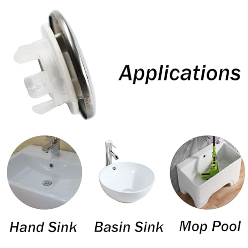 4 Pack Round Sink Overflow Cover Caps - Durable ABS Plastic