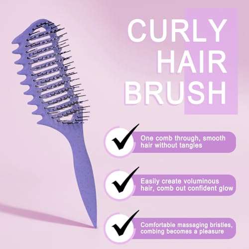 Werncy 4-Piece Hair Brush and Detangling Comb Styling Kit