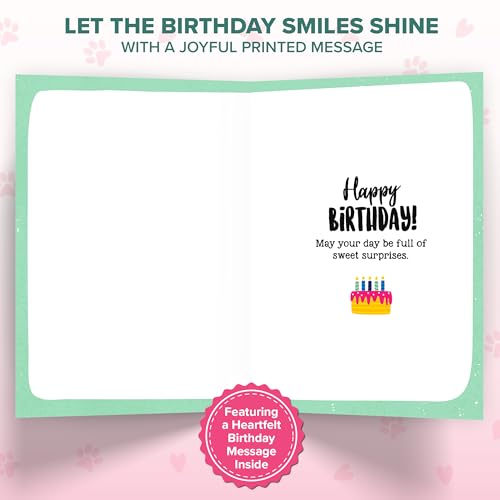Humorous Dog Birthday Card Set - 5x7in Embossed Design with Stickers