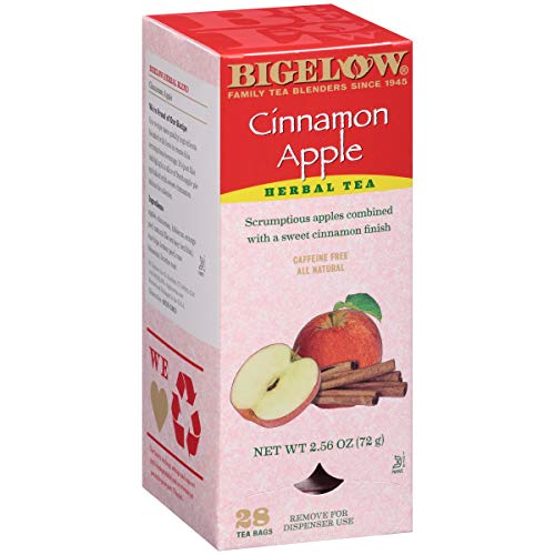 Bigelow Cinnamon Apple Herbal Tea Bags - 28 Count Box (All Natural)