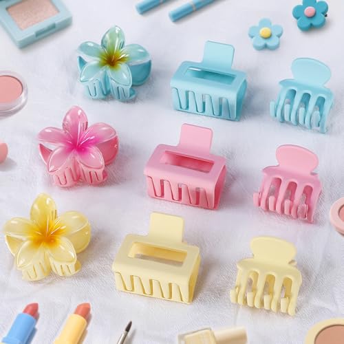 USDNICE Flower Hair Claw Clips 9 Pack - Multi-Style Nonslip Hair Accessories