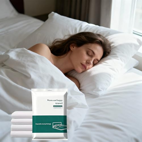 Disposable Bed Sheets Set for Travel - 1 Pack with Fitted Sheet, Quilt Cover & Pillowcases