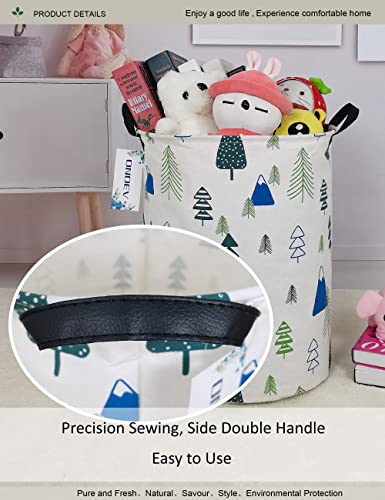 Forest Round Laundry Hamper - Waterproof Cotton Canvas Storage