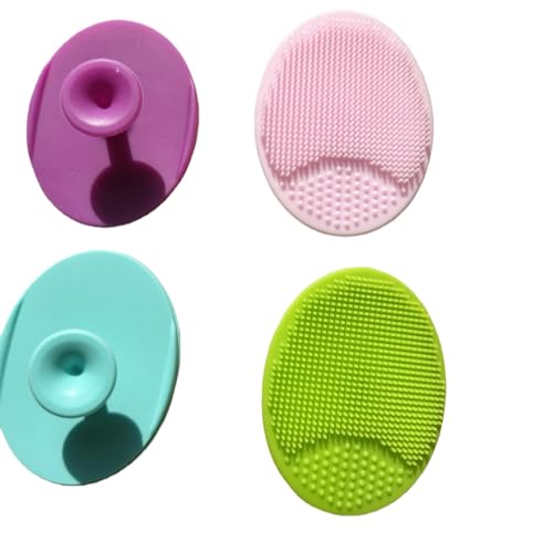 Silicone Facial Cleansing Brush 4 Pack - Exfoliating Face Scrubber for Blackhead Removal and Pore Cleansing