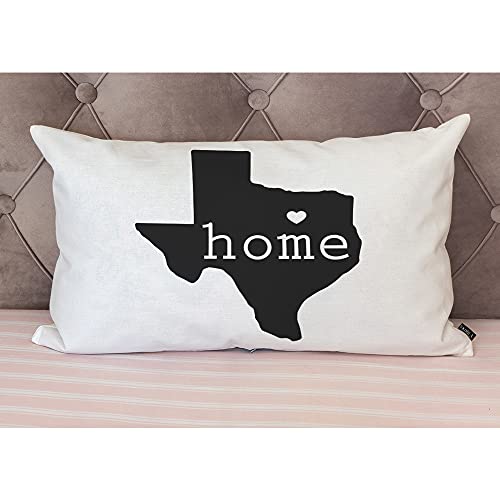 Texas State Map Decorative Throw Pillow Cover 12x20" - EKOBLA