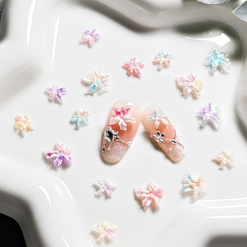 Tephrent 150Pcs 3D Flower Nail Charms Resin Floral Rhinestones for DIY Nail Art