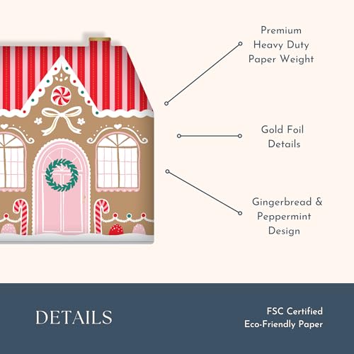 Gingerbread House Paper Plates - 8 Pack for Holiday Parties & Christmas Dinner