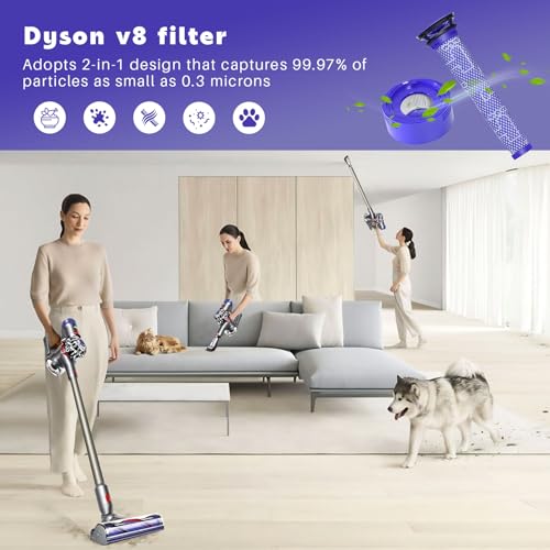 6 Pack Vacuum Filter Replacement for Dyson V7 V8 Animal