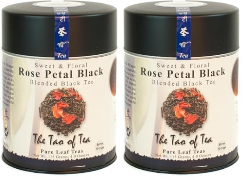 The Tao of Tea Rose Petal Black Tea, Loose Leaf, 4 Oz (Pack of 2)