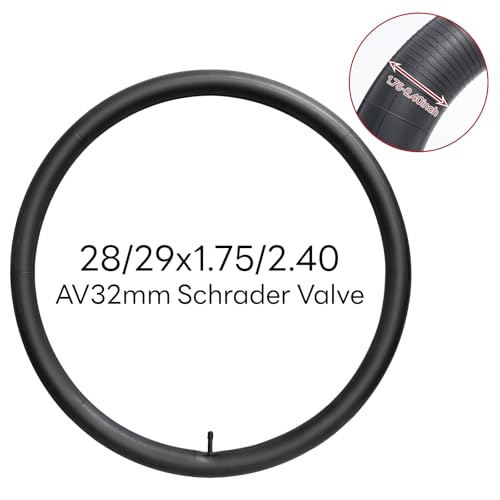 28/29" x1.75/2.40 AV32 Heavy Duty Bike Tube,28/29x1.75/1.95/2.125/2.25/2.3/2.35/2.4 Replacement Bicycle Tube (Single) Reliable 28/29 x 1.75-2.4 Inner Tube Schrader Valve for Various Cycling Scenarios