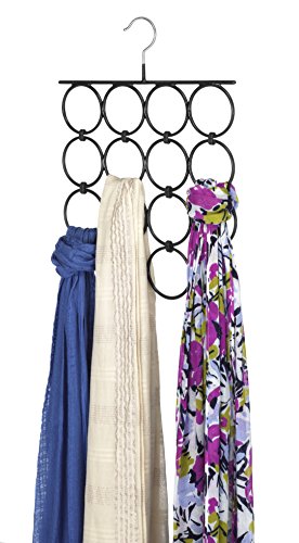 Whitmor 16-Ring Folding Metal Scarf Hanger, Space-Saving Organizer - 1 Pack