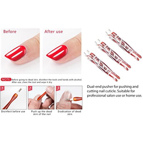 Luxxii 6-Pack Cuticle Pusher and Trimmer Dead Skin Remover Tools