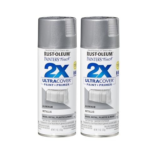 Rust-Oleum Painter's Touch 2X Spray Paint, Metallic Aluminum, 12 oz (Pack of 2)