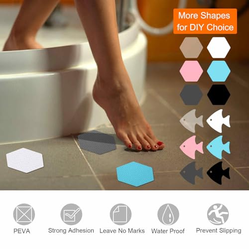 HARFINGTON 12pcs Blue Fish Bathtub Stickers - Non-Slip PEVA Shower Treads