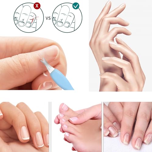ONESWI 4 Pcs Cuticle Trimmer Pusher with Rubber Tip Stainless Steel