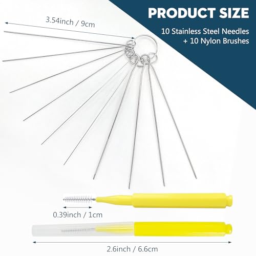 Shower Head Cleaning Tool Set - 20 Stainless Steel Brushes & Needles