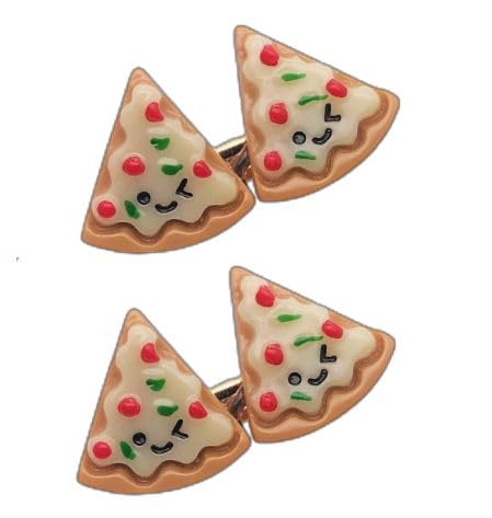 Funny Food Hair Clips 2Pcs Smiley Pizza Duckbill Hairpins