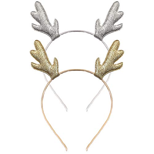 Christmas Reindeer Antlers Headband 2 Pcs Elk Horns Hair Hoops