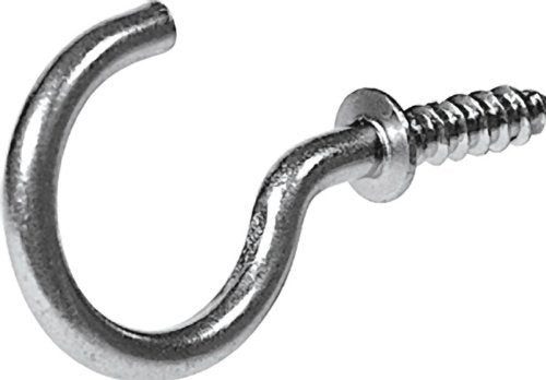 Hillman 7/8 Inch Nickel Cup Hooks - 8 Pack