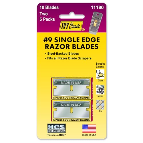 IVY Classic Single-Edge Razor Blades, High-Carbon Steel, 10 Pack