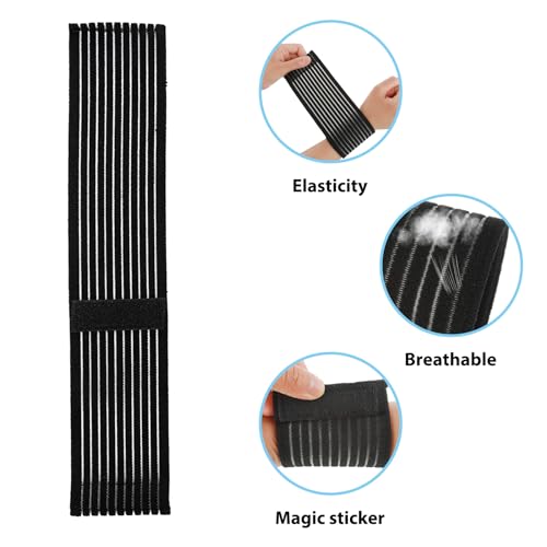 2 PCS Elastic Wrist Support Band Wrap Breathable Wrist Brace Adjustable Wrist Straps Support Relieves Wrist Pain Arthritis Tendonitis Sports Use for Men and Women Right & Left (Black)
