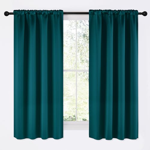 NICETOWN Teal Blackout Curtains, 42"x63", 2 Panels, Thermal Insulated