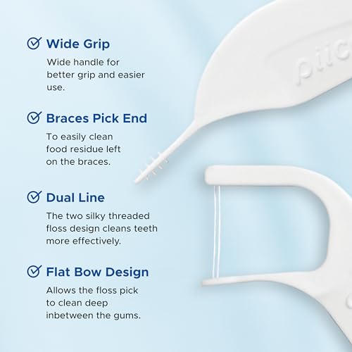 Piico Orthodontic Floss Picks for Braces - Shred-Resistant 50 Count