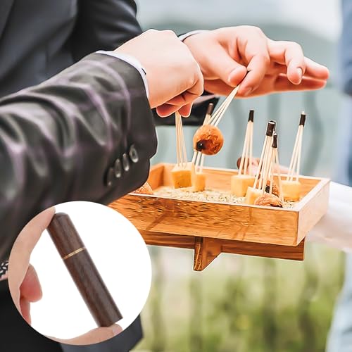 2Pack Portable Wooden Toothpick Holder - Waterproof Pocket Storage Case