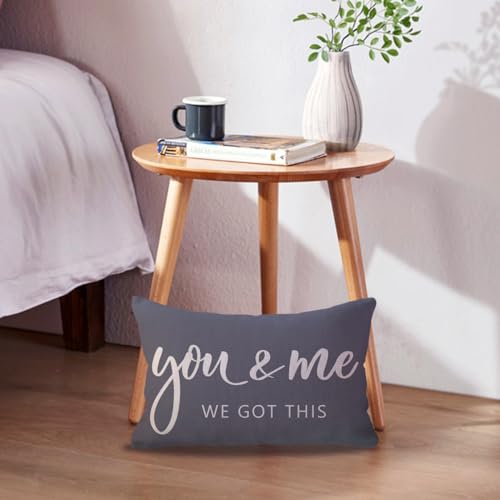 You & Me We Got This Grey Lumbar Pillow Cover - 12x20 Inch
