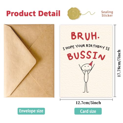 Funny Gen Z Birthday Card for Teens - BRUH Meme Slang