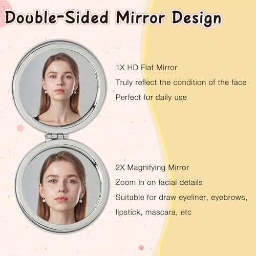 Tamnioa Initial A Compact Mirror - Personalized Pocket Makeup Mirror for Women