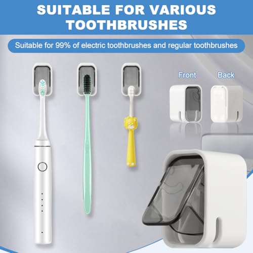 3-Pack Wall-Mounted Toothbrush Holders - No Drill Bathroom Organizer