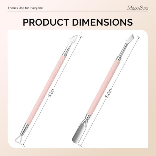 MelodySusie Cuticle Pusher and Nail Polish Scraper Set - Stainless Steel