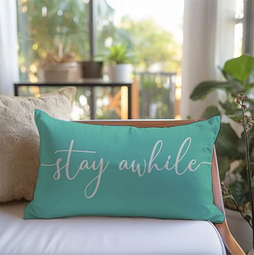 Farmhouse Decorative Pillow Covers 12x20 Set of 2 - Turquoise