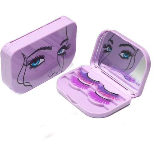 JYHi Portable False Eyelash Storage Case with Mirror - Holds 3 Pairs