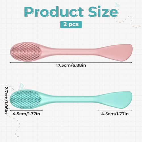 Dual-Ended Silicone Facial Cleansing & Mask Applicator Brush (2 Pcs)
