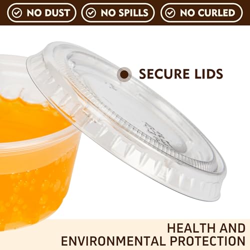 YEEHAW 2 oz Jello Shot Cups with Lids - 100 Pack Disposable Portion Cups