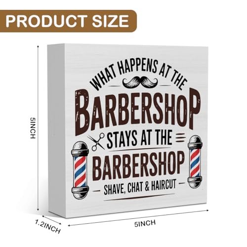 Barber Shop Decor - Funny Hairdresser Gift Sign, 5x5 Inch