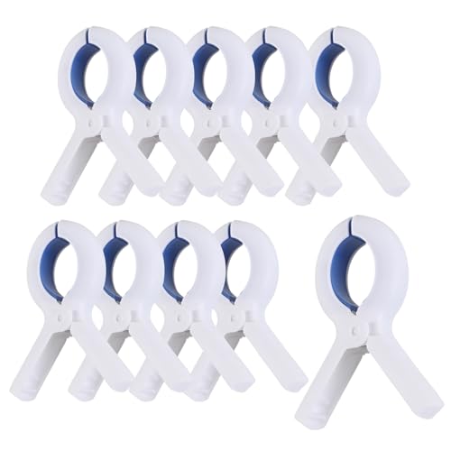 QmutGUiL Beach Towel Clips for Chairs - 10 Pack, White Heavy-Duty Clips